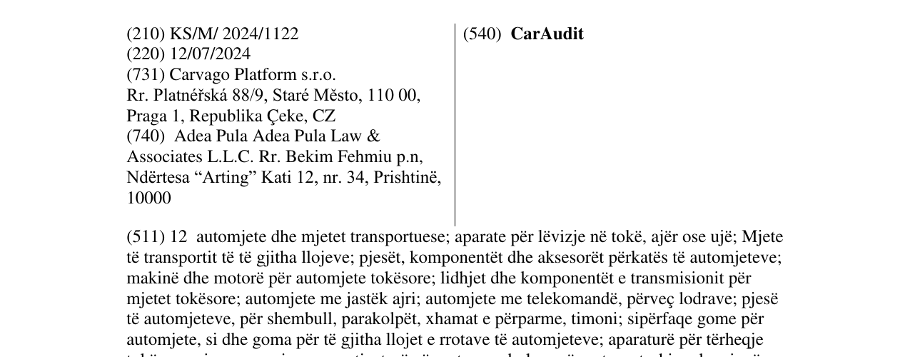 Zëri i markës CarAudit në buletin