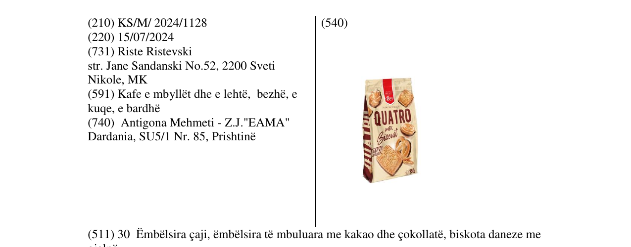 Zëri i markës QUATRO në buletin