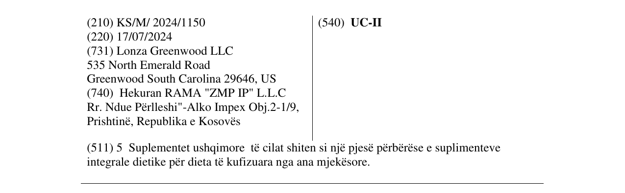 Zëri i markës UC-II në buletin