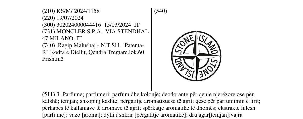 Zëri i markës STONE ISLAND në buletin