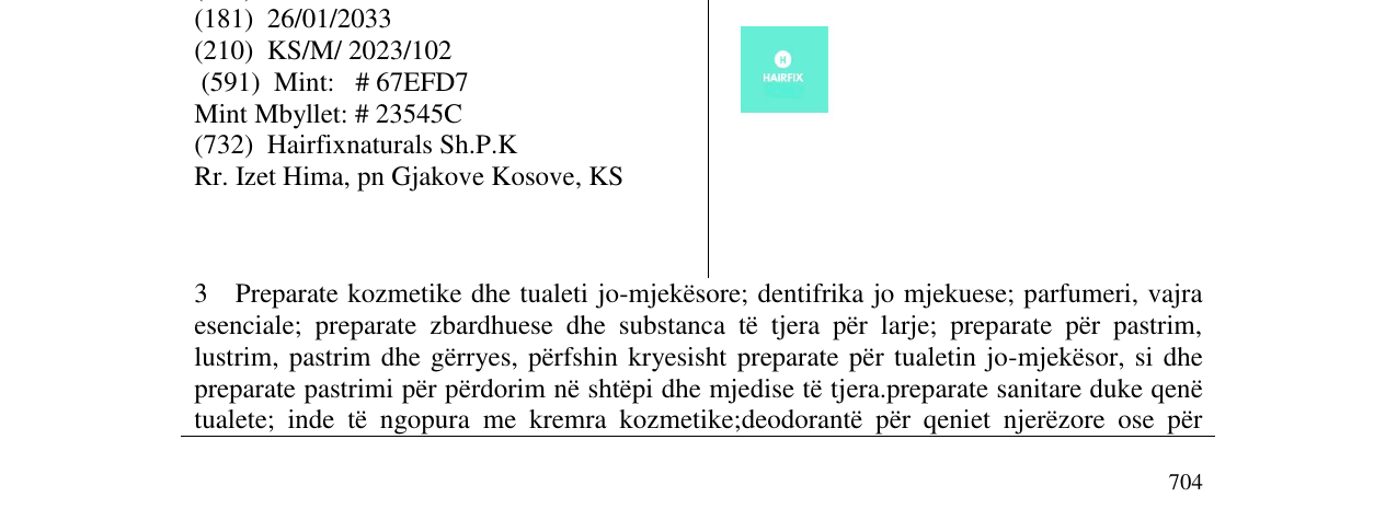 Zëri i markës HAIRFIX në buletin