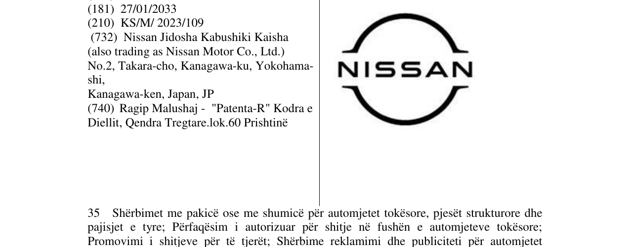 Zëri i markës NISSAN në buletin