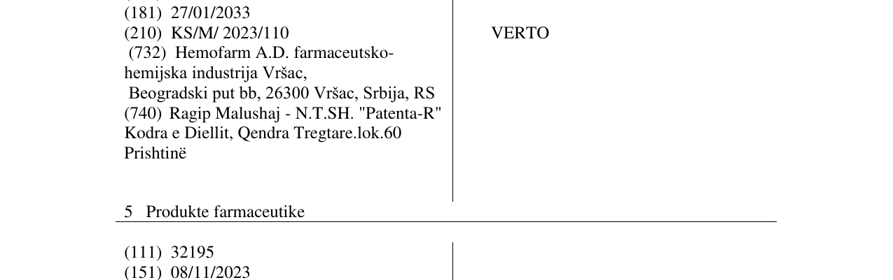 Zëri i markës VERTO në buletin