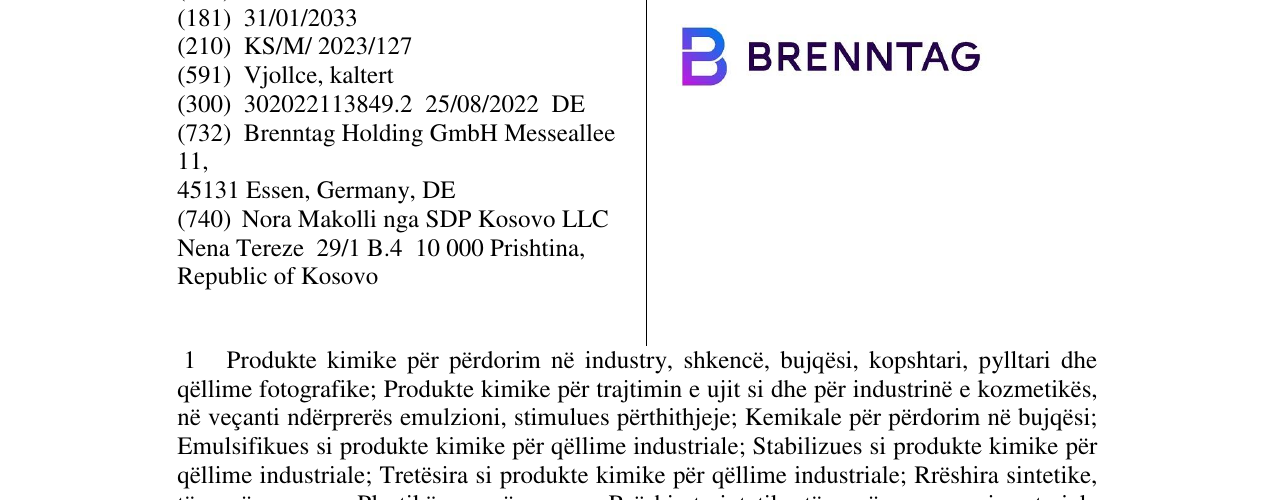 Zëri i markës BRENNTAG në buletin