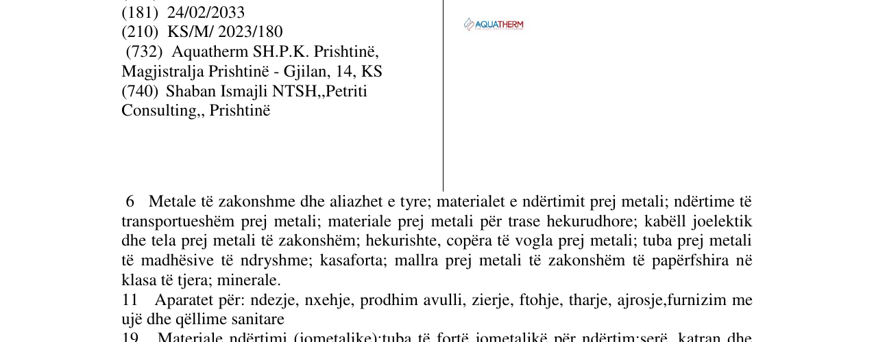 Zëri i markës AQUTHERM në buletin