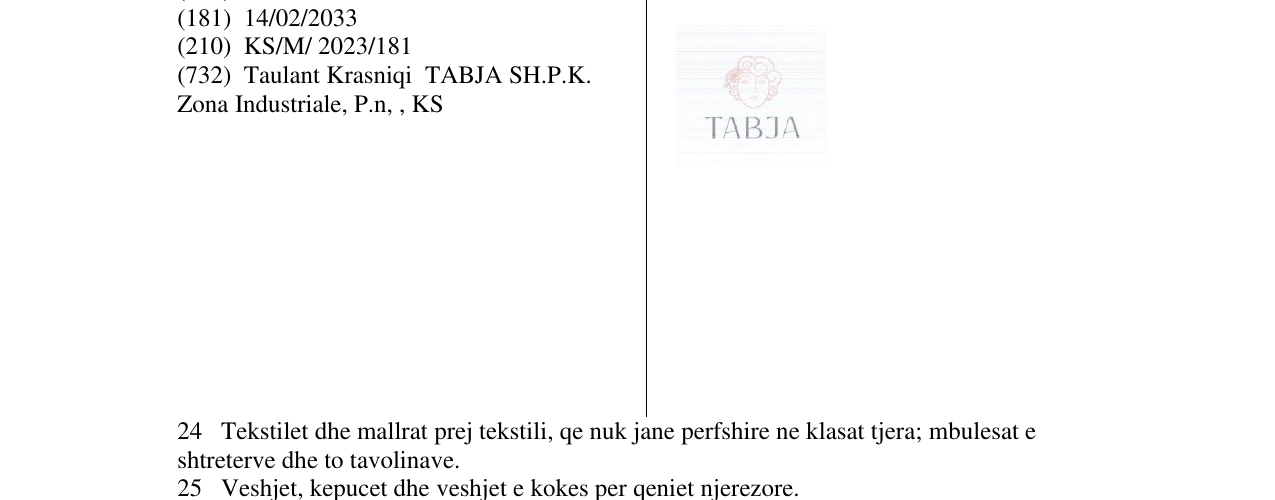Zëri i markës TABJA në buletin