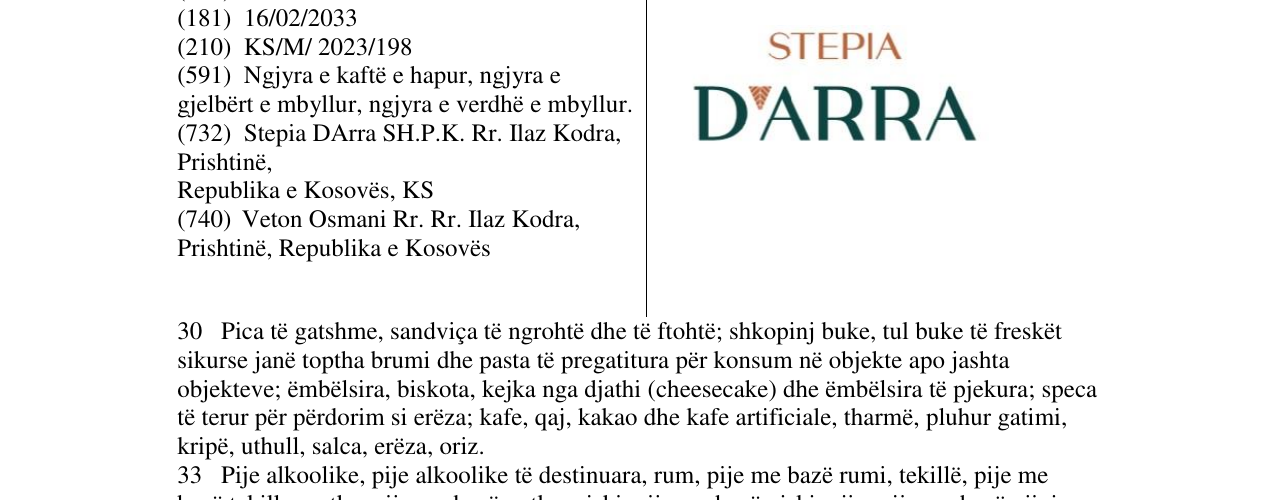 Zëri i markës Stepia DArra në buletin