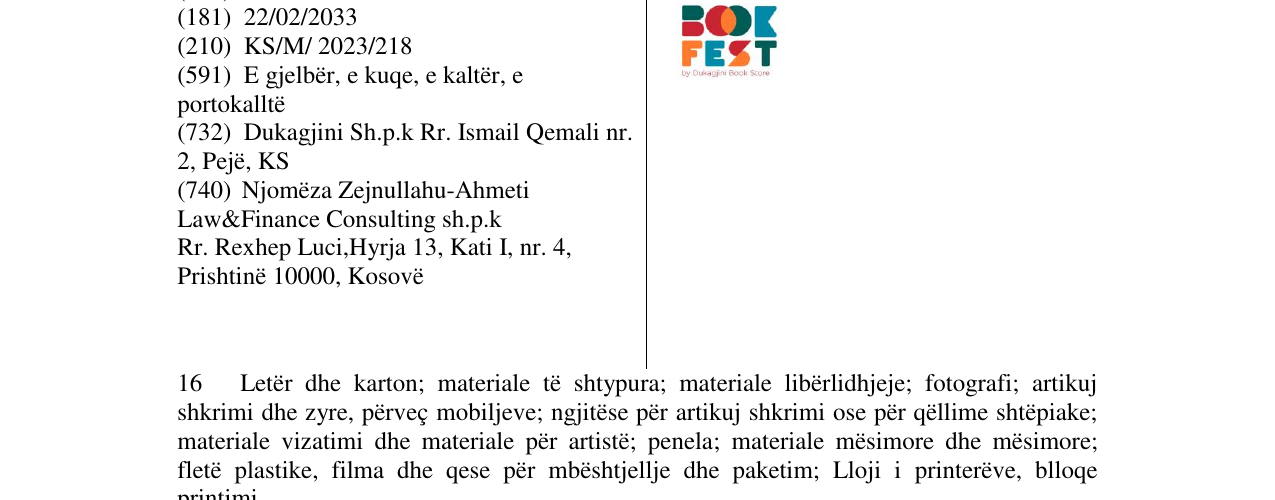 Zëri i markës BOOK FEST në buletin