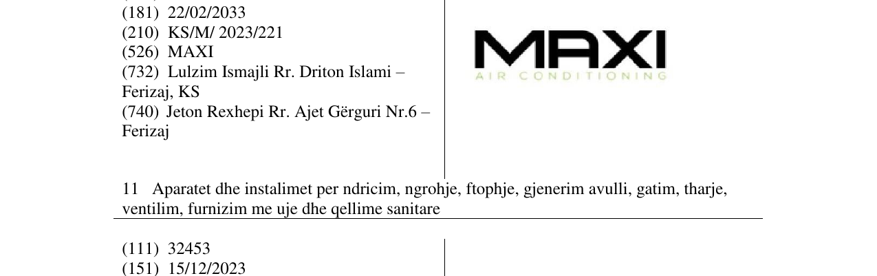 Zëri i markës MAXI në buletin