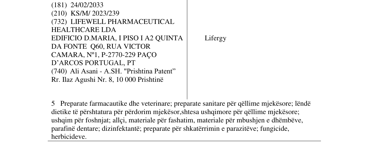 Zëri i markës Lifergy në buletin