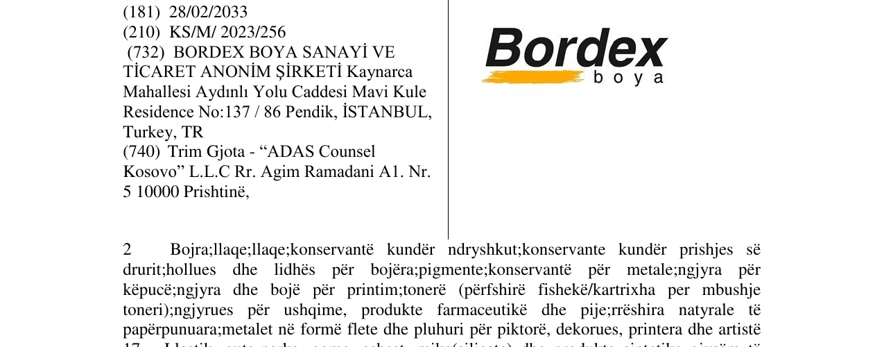 Zëri i markës Bordex në buletin