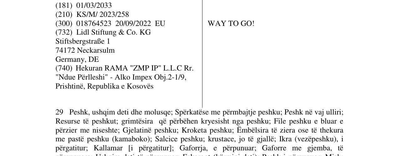 Zëri i markës WAY TO GO! në buletin