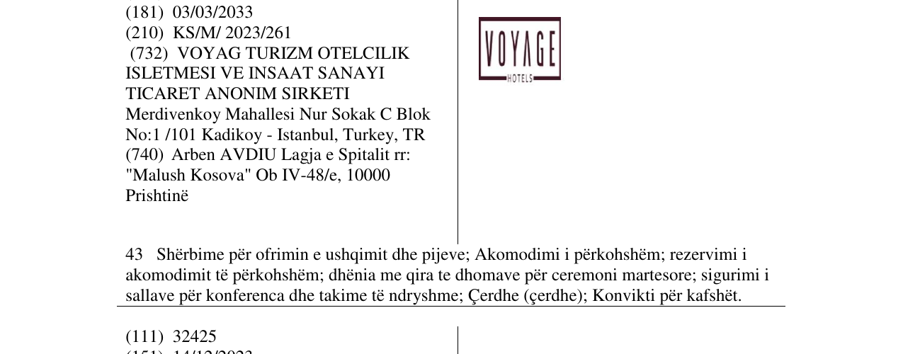 Zëri i markës voyage në buletin
