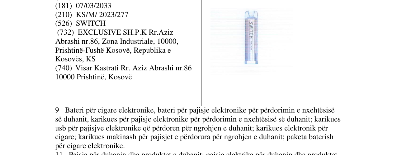 Zëri i markës SWITCH në buletin