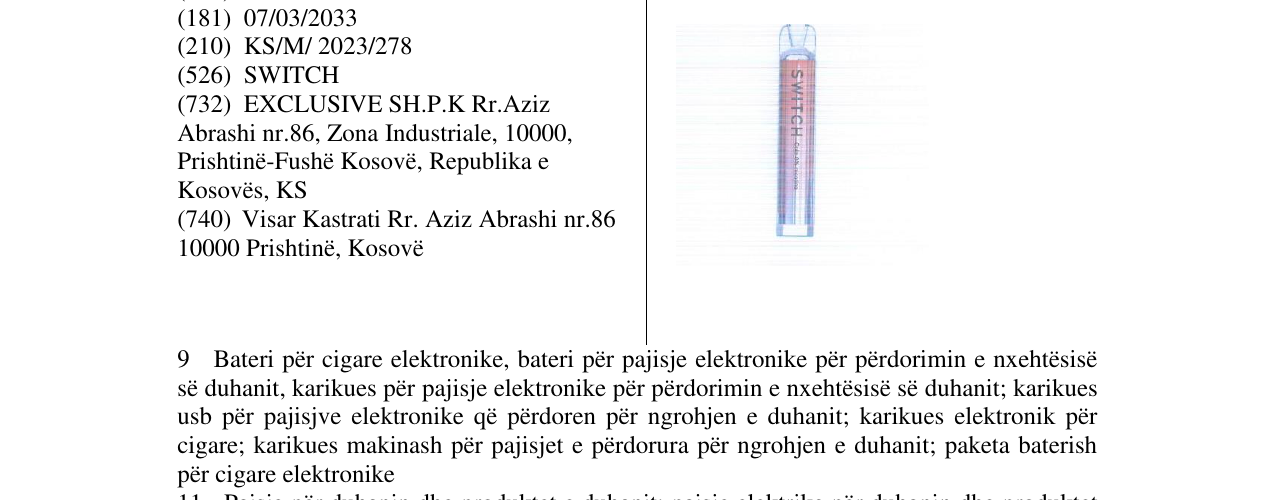 Zëri i markës SWITCH në buletin