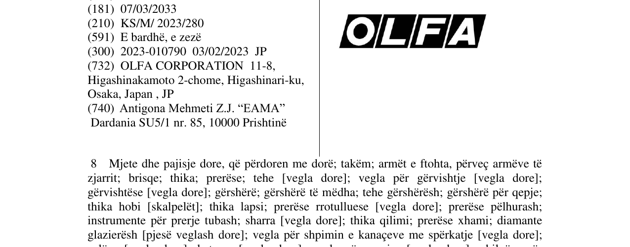 Zëri i markës OLFA në buletin