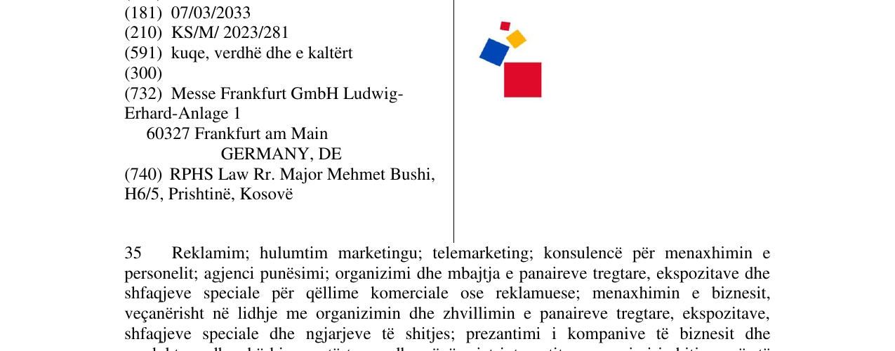 Zëri i markës MESSE në buletin