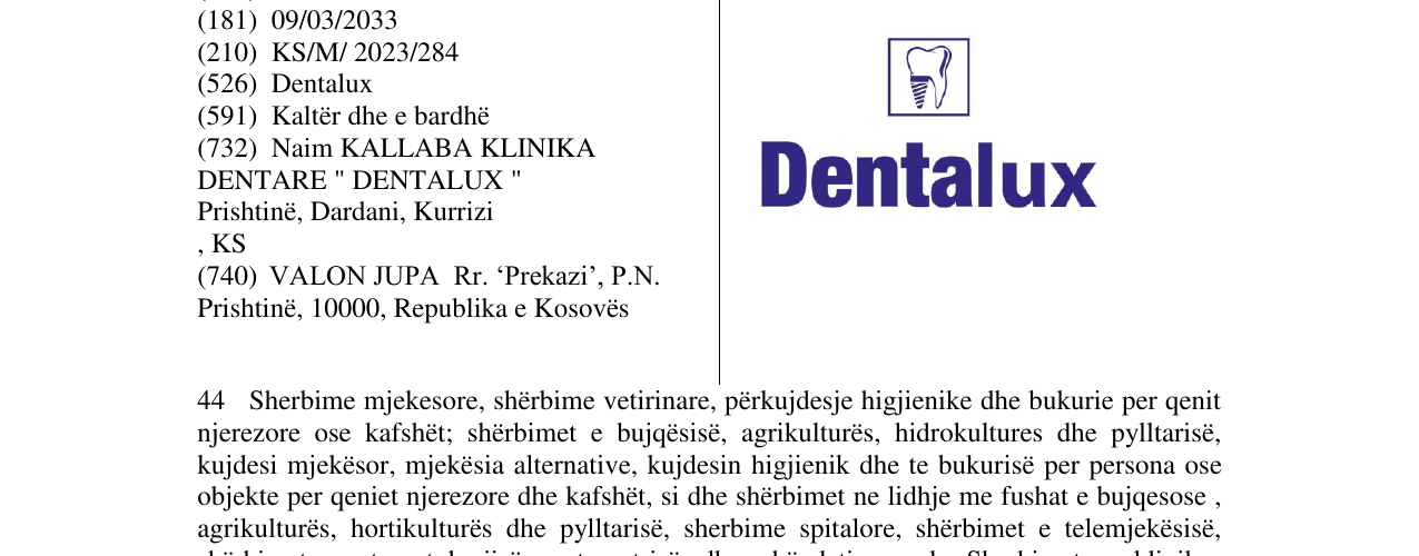 Zëri i markës Dentalux në buletin