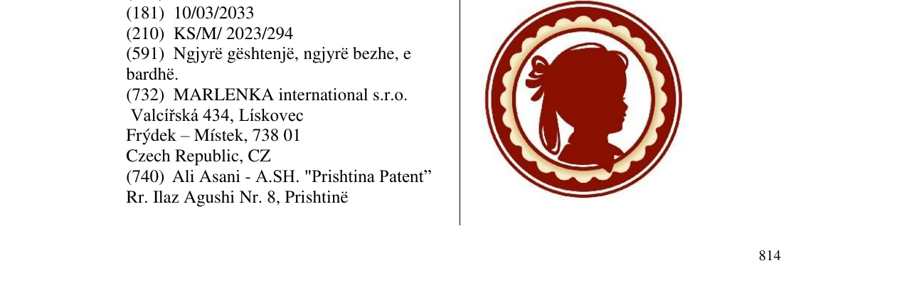 Zëri i markës marlenka në buletin