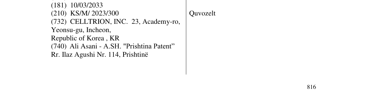 Zëri i markës Quvozelt në buletin