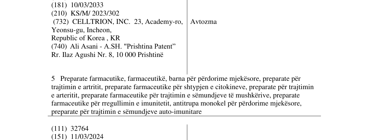 Zëri i markës Avtozma në buletin