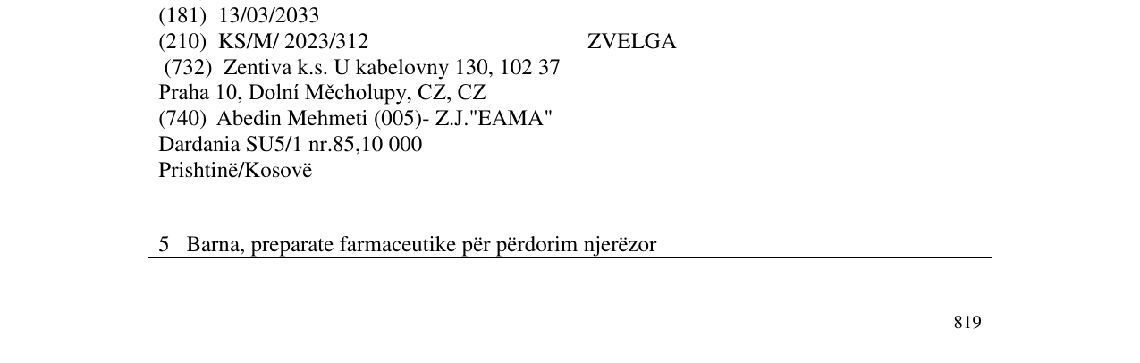 Zëri i markës ZVELGA në buletin