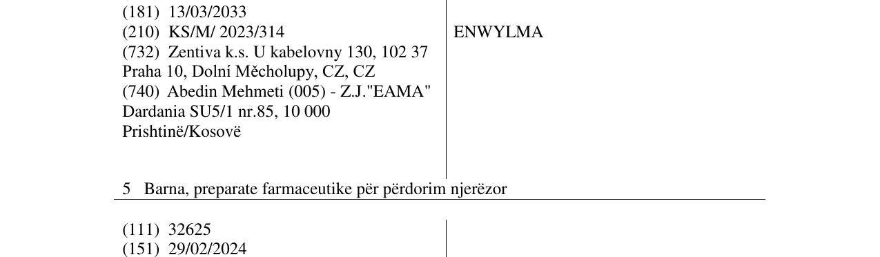 Zëri i markës ENWYLMA në buletin