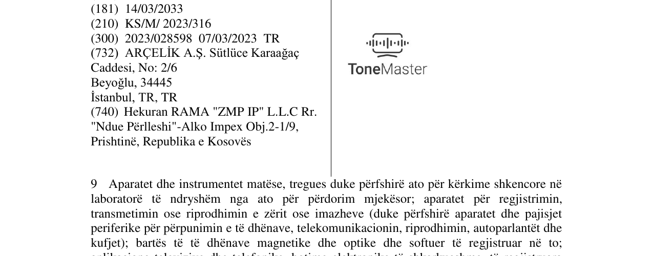 Zëri i markës tone master në buletin