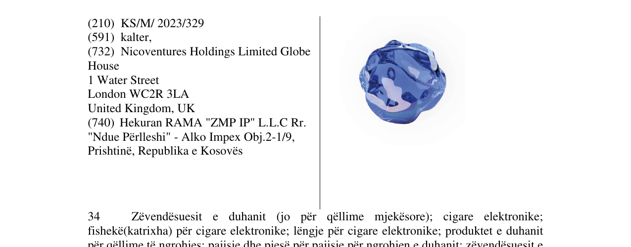 Zëri i markës NICOVENTURES në buletin