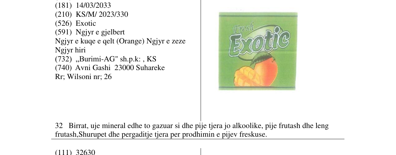 Zëri i markës exotic në buletin