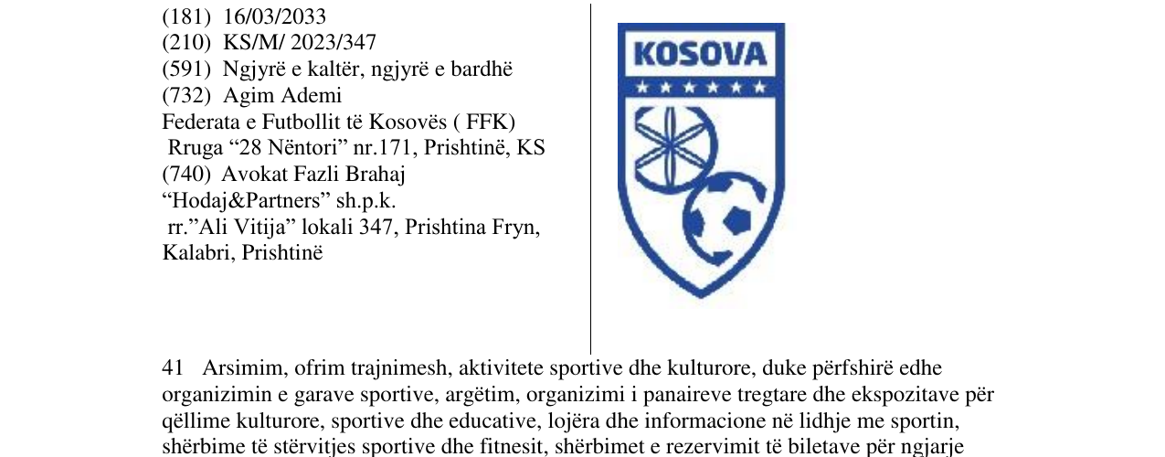 Zëri i markës FFK KOSOVA në buletin