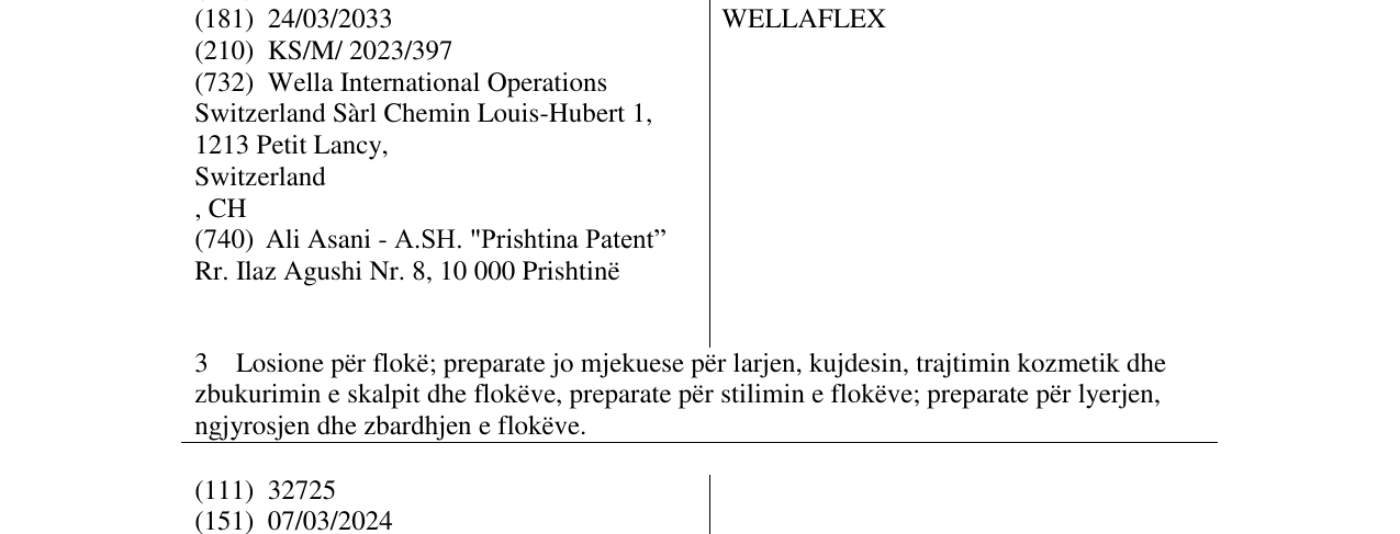 Zëri i markës WELLAFLEX në buletin