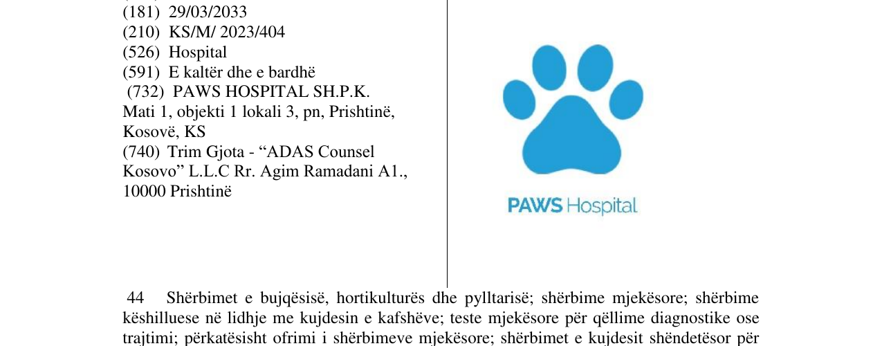 Zëri i markës PAWS Hospital në buletin