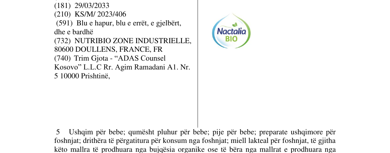 Zëri i markës Nactal BIO në buletin