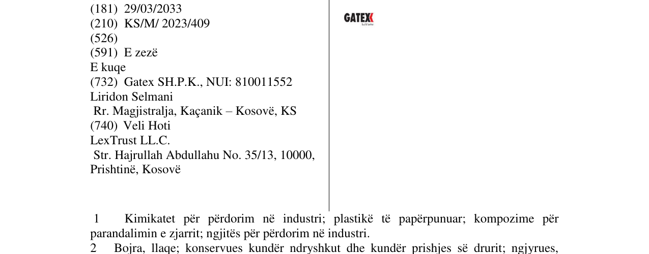 Zëri i markës GATEX në buletin