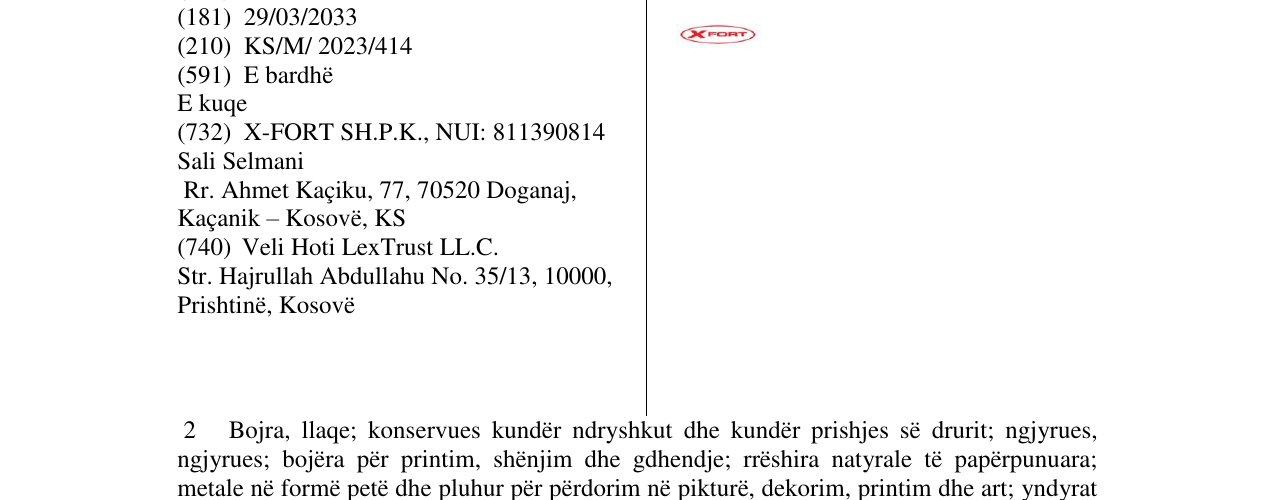Zëri i markës XFORT në buletin