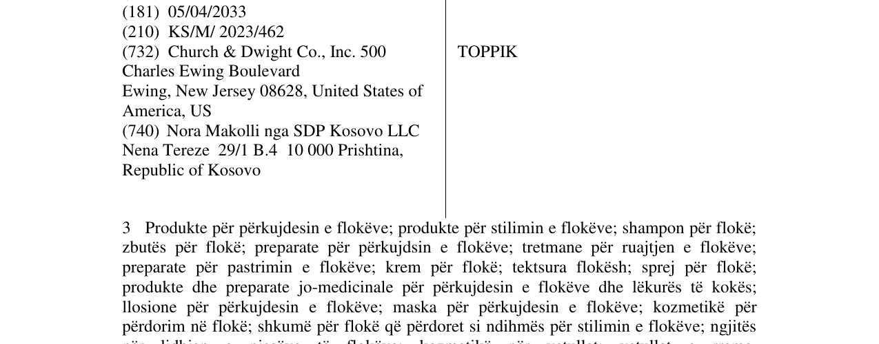 Zëri i markës TOPPIK në buletin