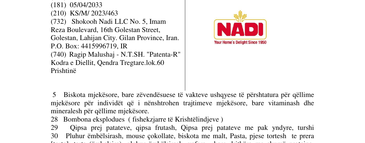 Zëri i markës NADI në buletin