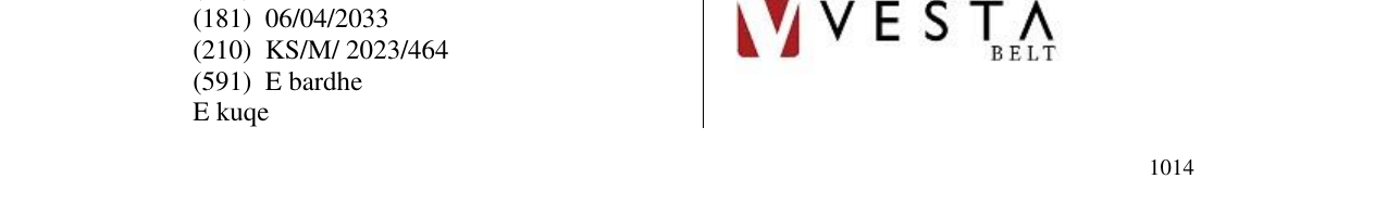 Zëri i markës VESTA BELT në buletin