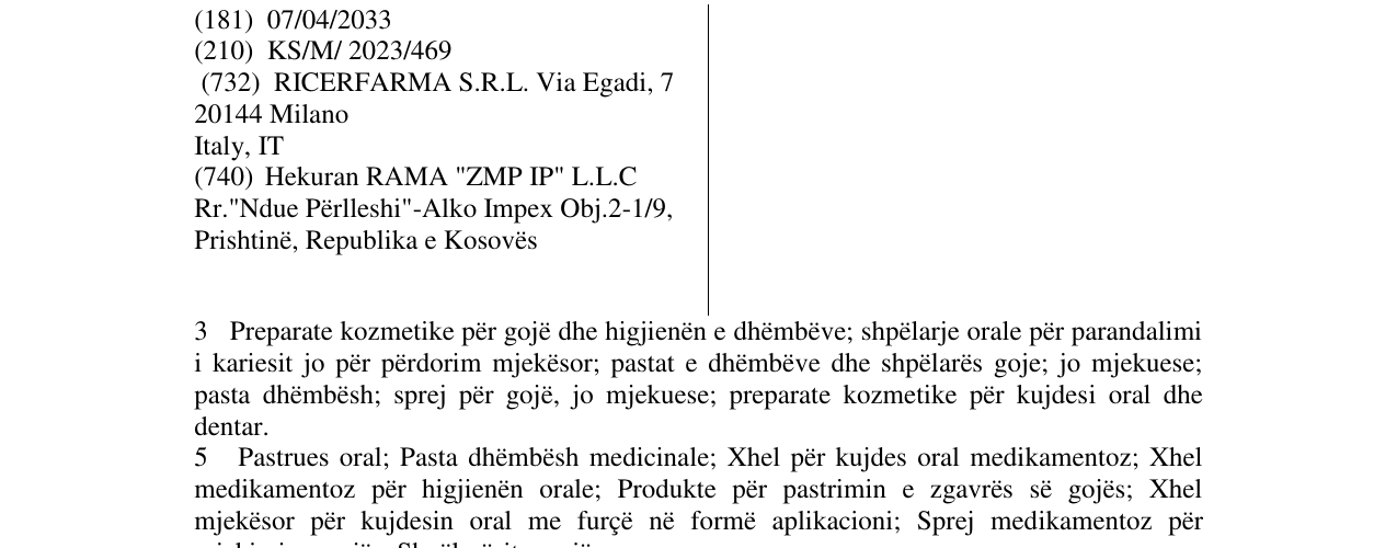 Zëri i markës GENGIGEL në buletin