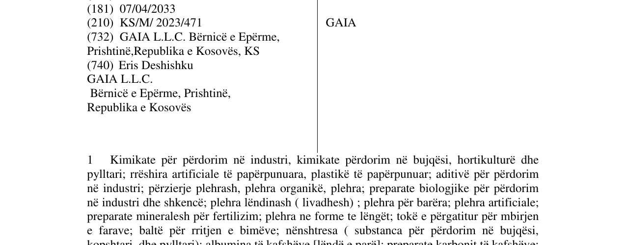Zëri i markës GAIA në buletin