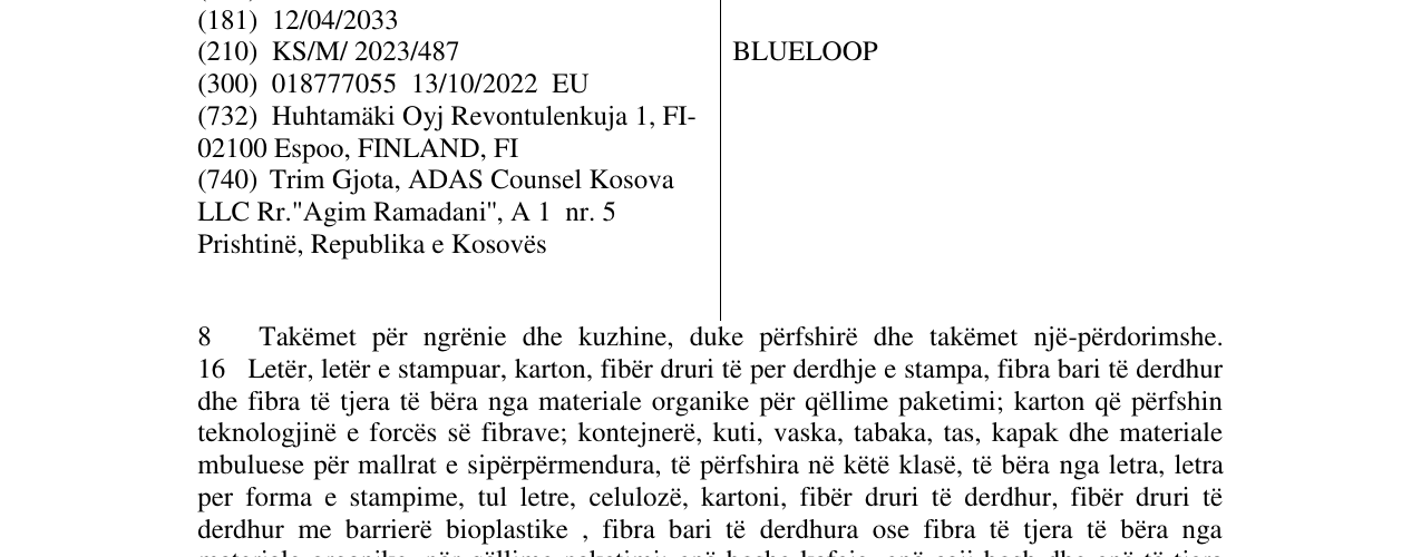Zëri i markës BLUELOOP në buletin