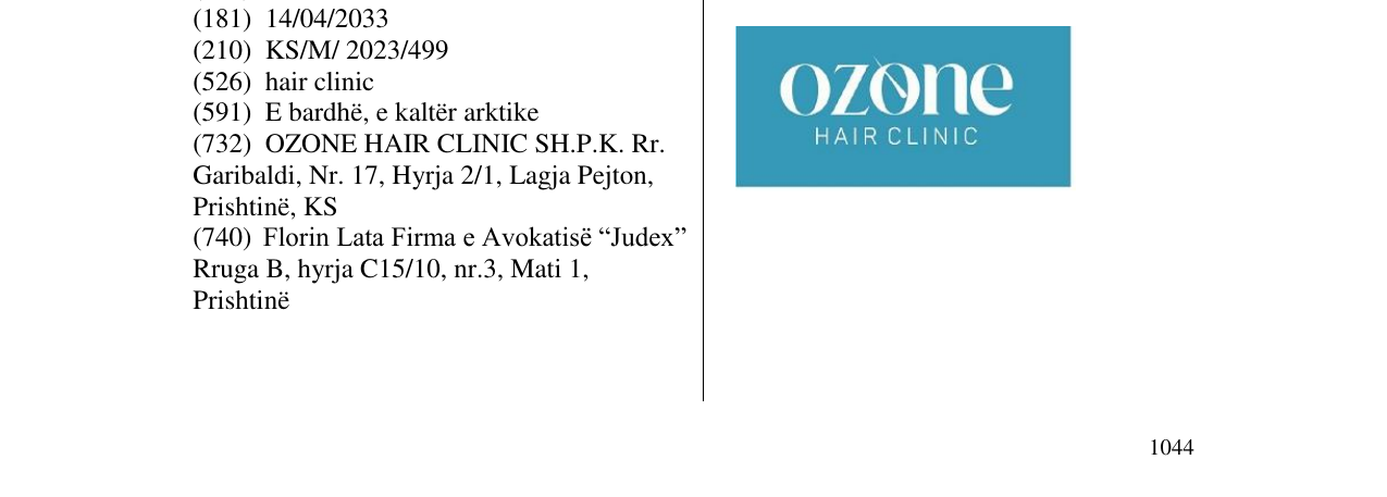Zëri i markës ozone hair clinic në buletin