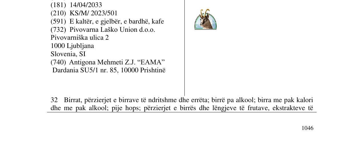 Zëri i markës ZLATOROG në buletin