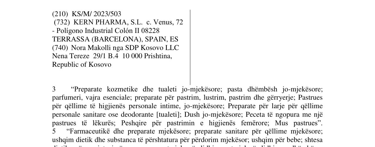 Zëri i markës MELAGYN në buletin