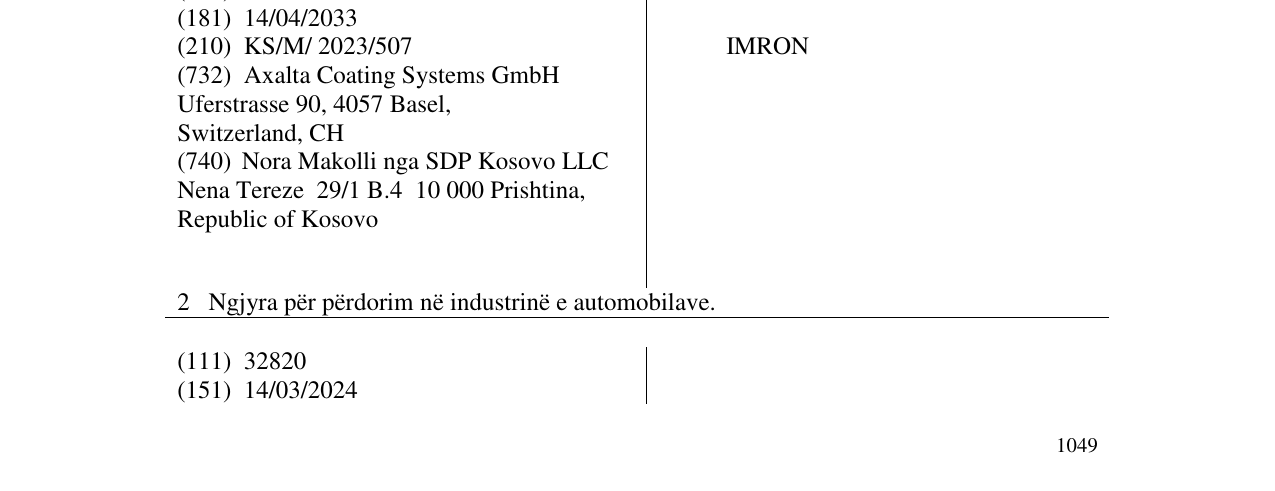 Zëri i markës IMRON në buletin