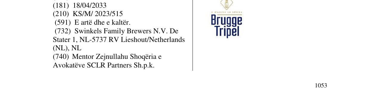 Zëri i markës BRUGGE TRIPEL në buletin