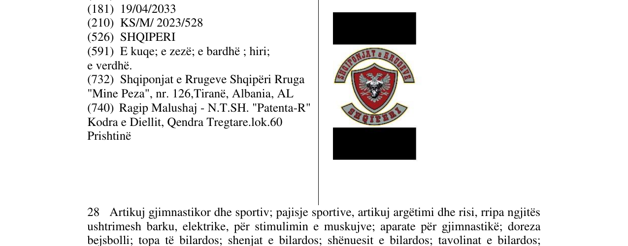 Zëri i markës SHQIPONJAT E RRUGEVE në buletin