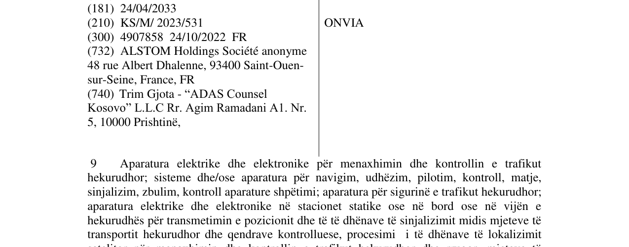 Zëri i markës ONVIA në buletin