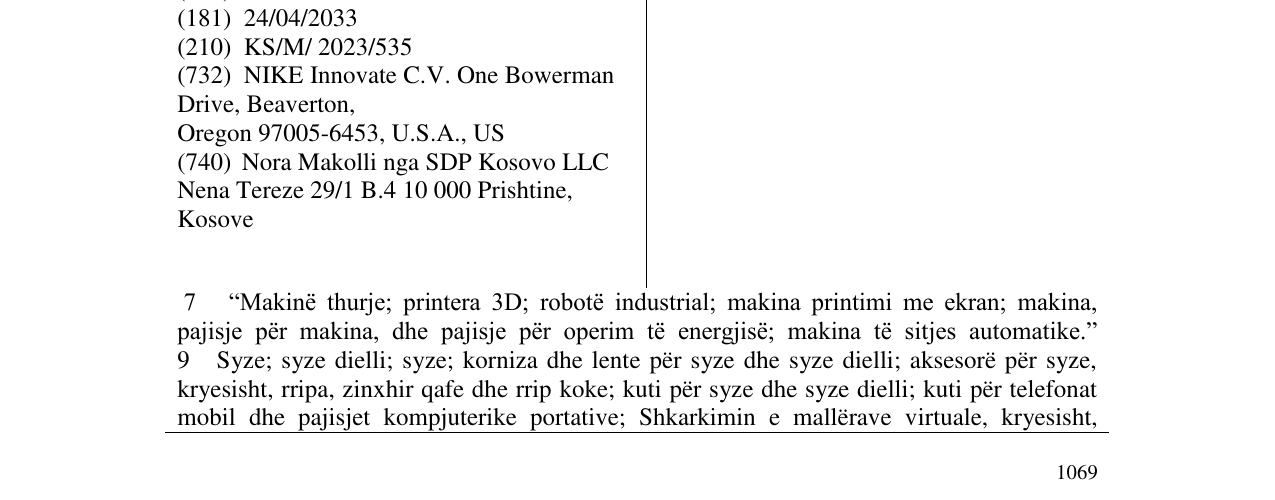 Zëri i markës NIKE në buletin